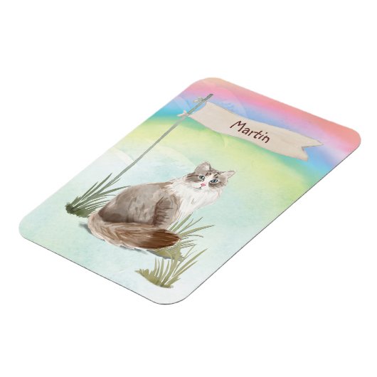 Aangepaste naam Siberian Cat Pet Magneet (Linkerzijde)