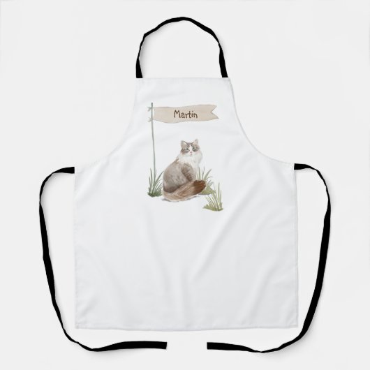 Aangepaste naam Siberian Cat Pet Schort (Voorkant)
