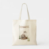 Aangepaste naam Siberian Cat Pet Tote Bag (Achterkant)