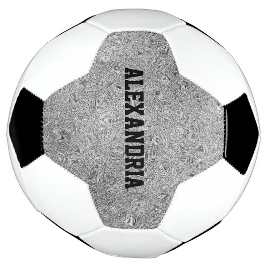 Aangepaste naam Silver Glitter Folie Sparkle Voetbal (Gedraaid)