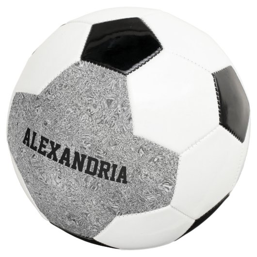 Aangepaste naam Silver Glitter Folie Sparkle Voetbal (Drie kwart)