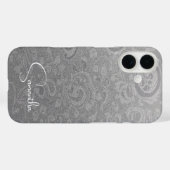 Aangepaste naam Silver Glitter Ornament Pattern Case-Mate iPhone Case (Achterkant (horizontaal))