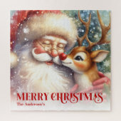 Aangepaste naam Sinterklaas Rudolph Kerstpuzzel vo Legpuzzel (Verticaal)
