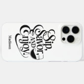 Aangepaste naam Sip, Geniet van wijn Case-Mate iPhone Case (Achterkant (horizontaal))