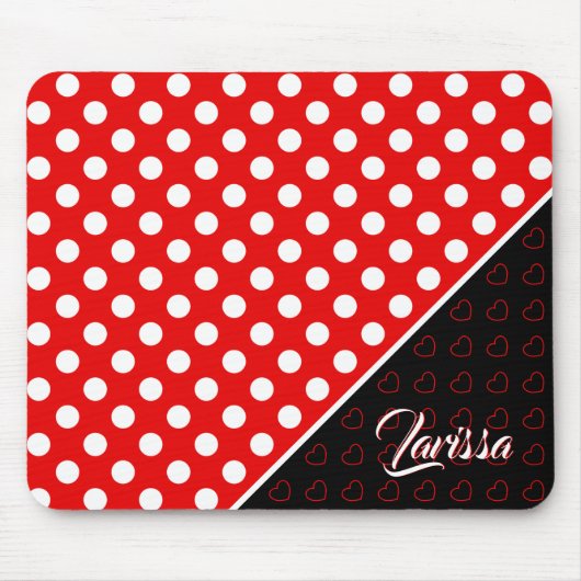 Aangepaste naam Sjabloon, opvallend rood en zwart Muismat (Voorkant)