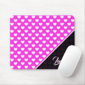 Aangepaste naam Sjabloon, opvallend roze en zwart Muismat (Met muis)