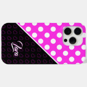 Aangepaste naam Sjabloon Opvallend zwart-roze wit Case-Mate iPhone Case (Achterkant (horizontaal))