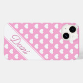 Aangepaste naam Sjabloon, schattig roze en wit Case-Mate iPhone Case (Achterkant (horizontaal))
