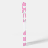 Aangepaste naam Sjabloon, schattig roze en wit Case-Mate iPhone Case (Achterkant / Links)