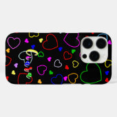 Aangepaste Naam Sjabloon, Speelse Kleuren op Zwart Case-Mate iPhone Case (Achterkant (horizontaal))