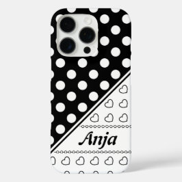 Aangepaste naam Sjabloon Stijlvol zwart en wit iPhone 16 Pro Hoesje