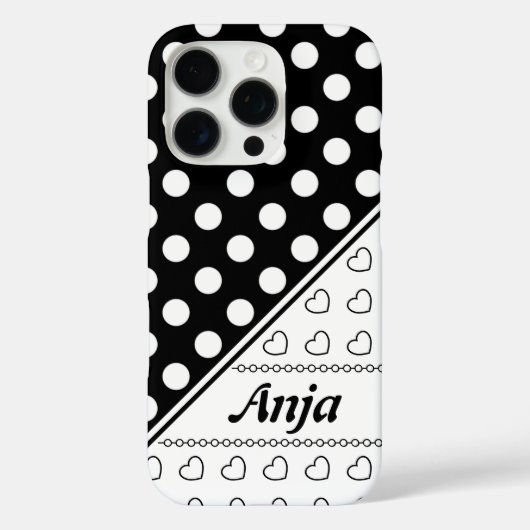 Aangepaste naam Sjabloon Stijlvol zwart en wit Case-Mate iPhone Case (Achterkant)