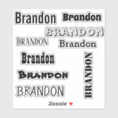 Aangepaste naam Sjabloon Zwart lettertype DYI Chil Sticker (Vel)