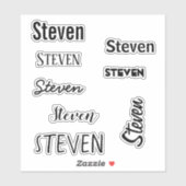 Aangepaste naam Sjabloon zwart lettertypemonogram Sticker (Vel)