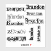 Aangepaste naam Sjabloon zwart verontruste lettert Sticker (Vel)