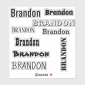 Aangepaste naam sjabloon Zwarte letter DIY Kind Sticker (Vel)