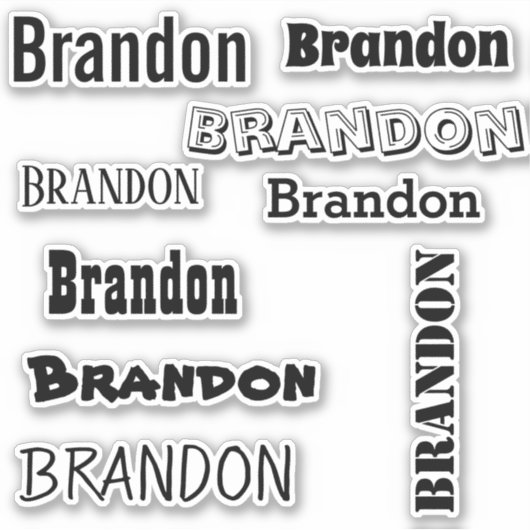Aangepaste naam sjabloon Zwarte letter DIY Kind Sticker (Voorkant)