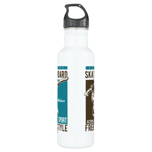 Aangepaste naam Skateboardeflesje Waterfles (Achterkant)