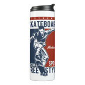 Aangepaste naam Skateboarden tumbler Thermosbeker (Gedraaid links)