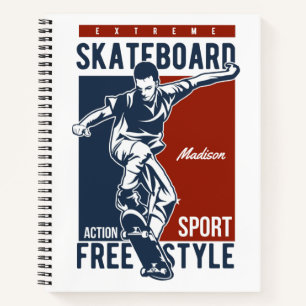 Aangepaste naam Skateboarding Notitieboek