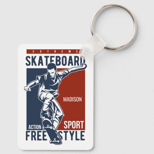 Aangepaste naam Skateboarding Sleutelhanger (Achterkant)