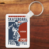 Aangepaste naam Skateboarding Sleutelhanger (Achterkant)
