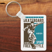 Aangepaste naam Skateboarding Sleutelhanger (Voorkant)