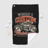 Aangepaste NAAM Skelet Motorfiets Winkel Golfhanddoek (Insitu)