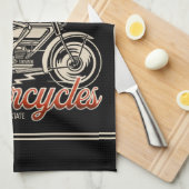 Aangepaste NAAM Skelet Motorfiets Winkel Theedoek (Quarter Fold)