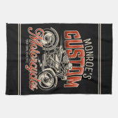 Aangepaste NAAM Skelet Motorfiets Winkel Theedoek (Horizontaal)