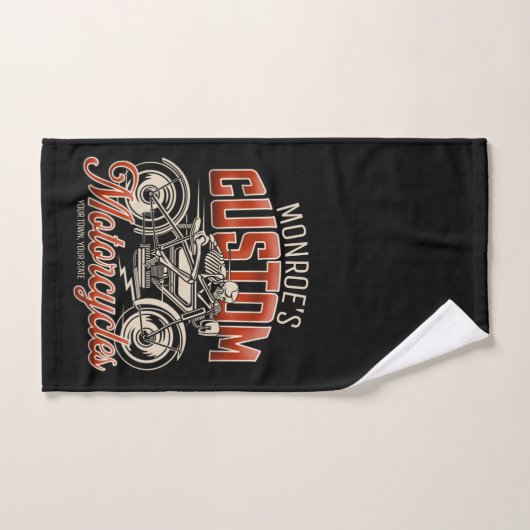 Aangepaste naam Skeleton Motorcycle Winkelen Bad Handdoek (Handdoek)