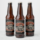 Aangepaste naam Skeleton Motorcycle Winkelen Bier Etiket (Flessen)