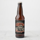 Aangepaste naam Skeleton Motorcycle Winkelen Bier Etiket (Voorkant)