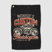 Aangepaste naam Skeleton Motorcycle Winkelen Golfhanddoek (Voorkant)