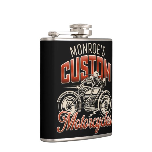 Aangepaste naam Skeleton Motorcycle Winkelen Heupfles (Rechts)