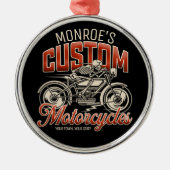 Aangepaste naam Skeleton Motorcycle Winkelen Metalen Ornament (Voorkant)