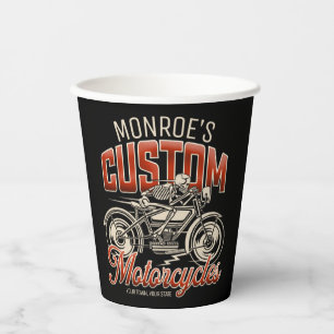 Aangepaste naam Skeleton Motorcycle Winkelen Papieren Bekers