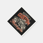 Aangepaste naam Skeleton Motorcycle Winkelen Servet (Hoek)