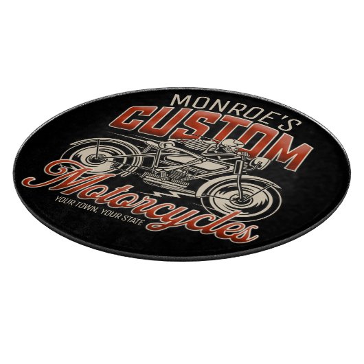 Aangepaste naam Skeleton Motorcycle Winkelen Snijplank (Hoek)