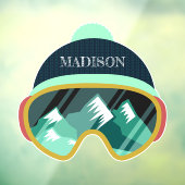Aangepaste naam Ski Mask Raamsticker (Vel 3)