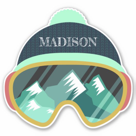 Aangepaste naam Ski Mask Sticker (Voorkant)
