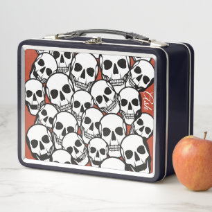 Aangepaste naam Skulls op gebrande Oranje achtergr