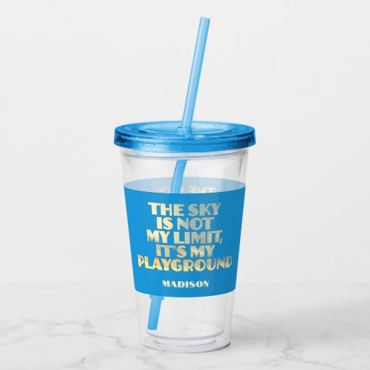 Aangepaste naam Sky Quote Acryl Drinkbeker (Achterkant)