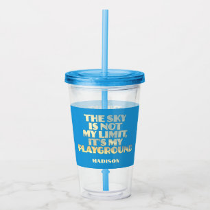 Aangepaste naam Sky Quote Acryl Drinkbeker