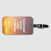 Aangepaste naam Sky Quote Bagagelabel (Voorkant (horizontaal))