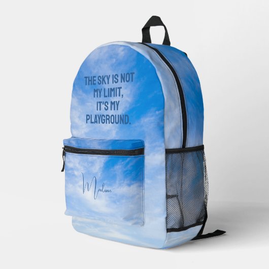Aangepaste naam Sky Quote Bedrukte Rugzak (Achterkant Hoek Rechts)