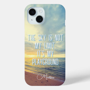 Aangepaste naam Sky Quote iPhone 15 Case