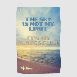 Aangepaste naam Sky Quote Golfhanddoek