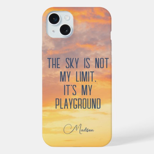 Aangepaste naam Sky Quote iPhone Hoesje (Achterkant)