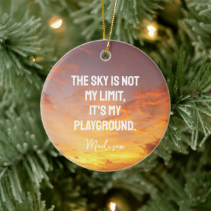 Aangepaste naam Sky Quote Keramisch Ornament
